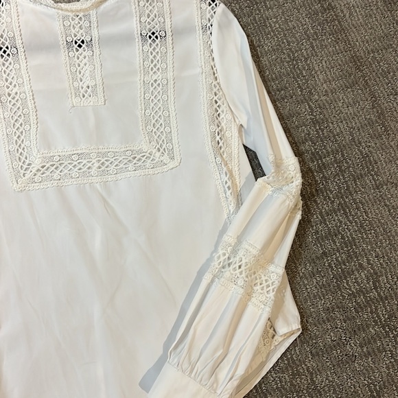 White lace cotton blouse - Picture 3 of 6